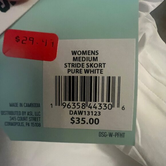 DSG‎ Womens Mid-Rise Stride Skort With Built-In Shorts M White - Picture 7 of 8